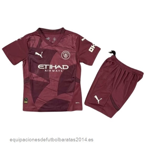 Nuevo 3ª Conjunto De Niños Manchester City 24/25 Borgona Baratas